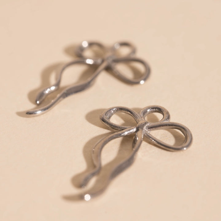 Ribbon Bow Huggie Hoop Charms