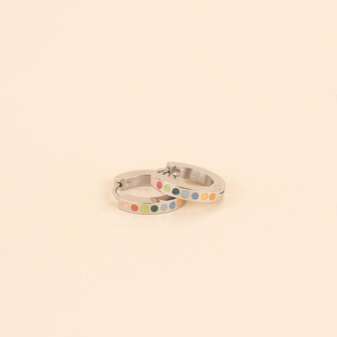 Dot Huggie Hoop Earrings