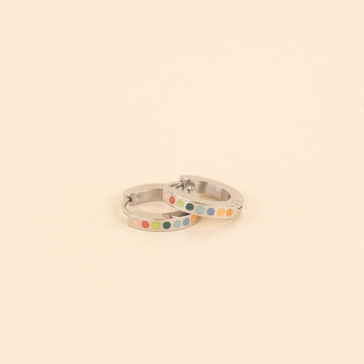 Dot Huggie Hoop Earrings