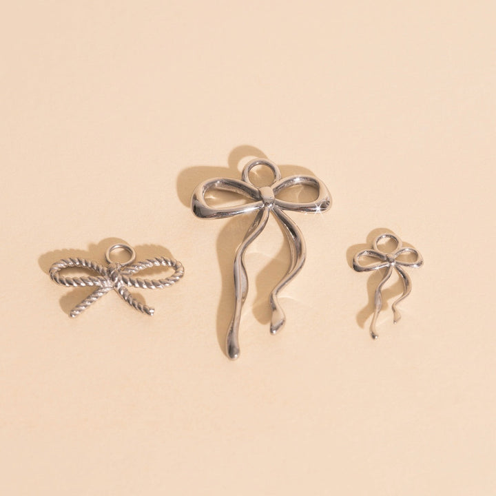 Ribbon Bow Huggie Hoop Charms