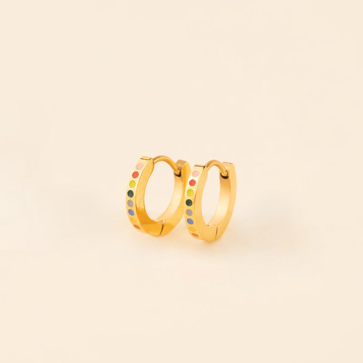 Dot Huggie Hoop Earrings