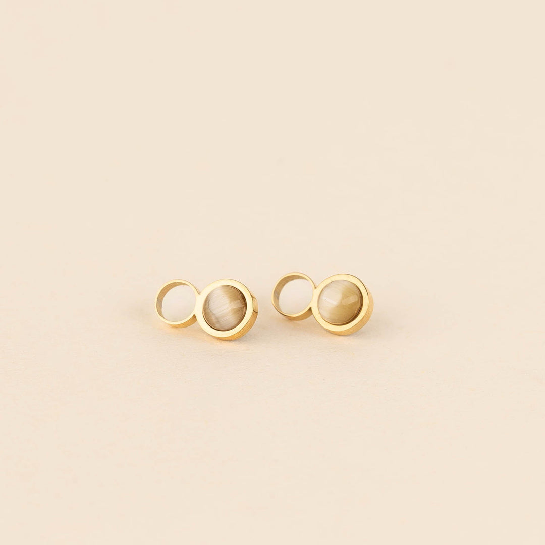 Round Stone Huggie Hoop Charms (Reversible)