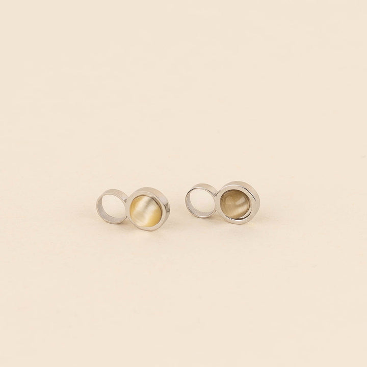 Round Stone Huggie Hoop Charms (Reversible)