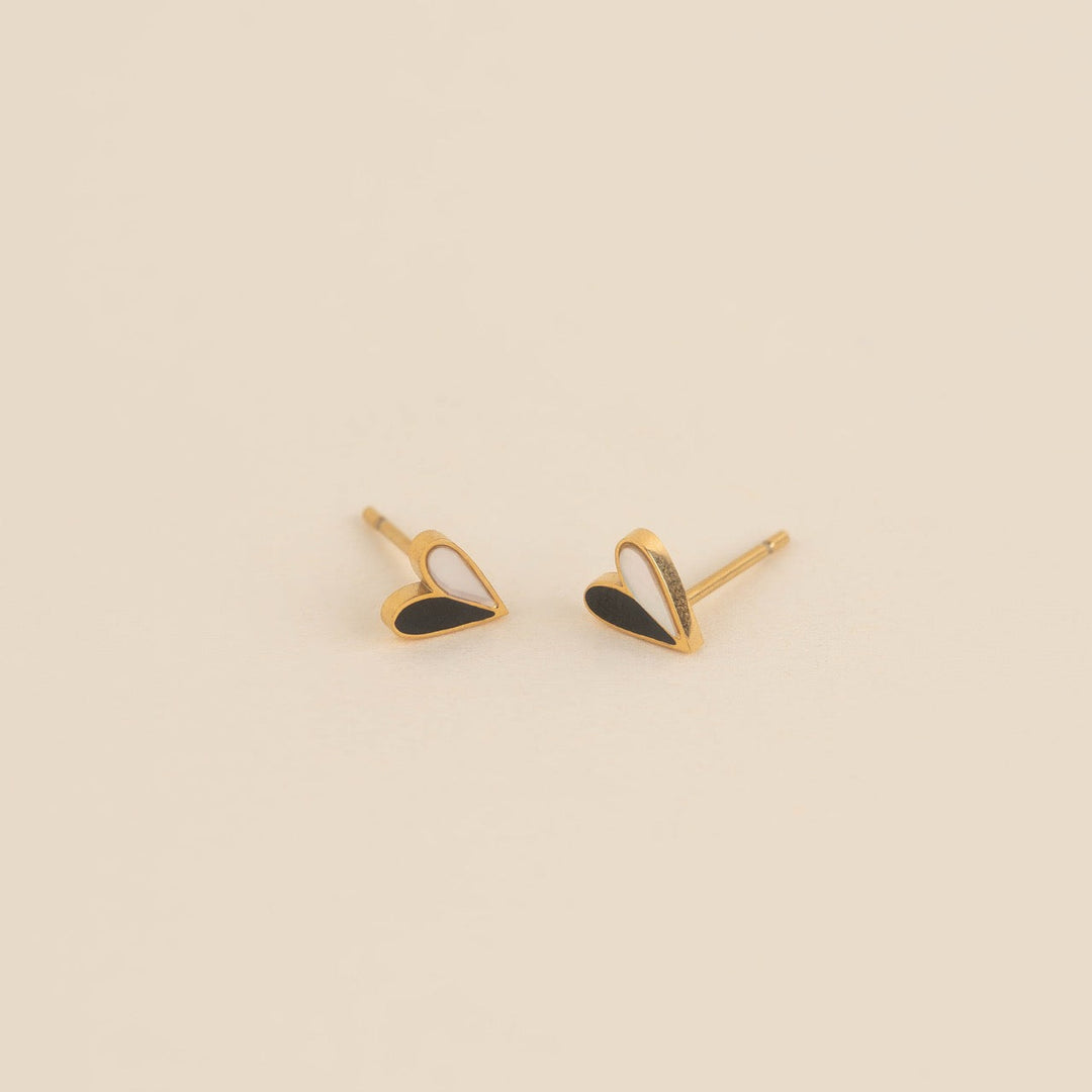 Mini Split Heart Stud Earrings