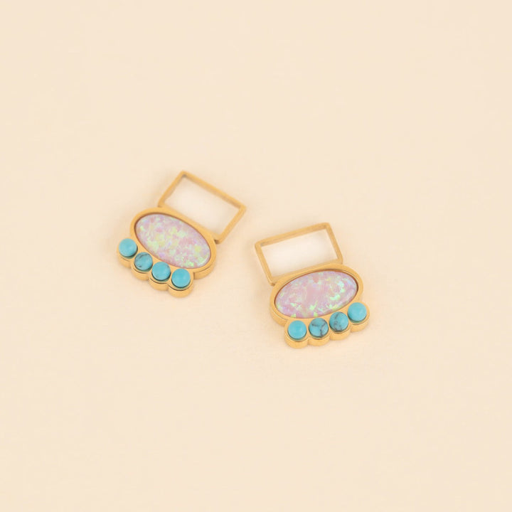 Turquoise Opal Super Chunky Huggie Hoop Charms