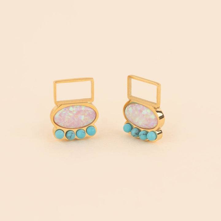 Turquoise Opal Super Chunky Huggie Hoop Charms