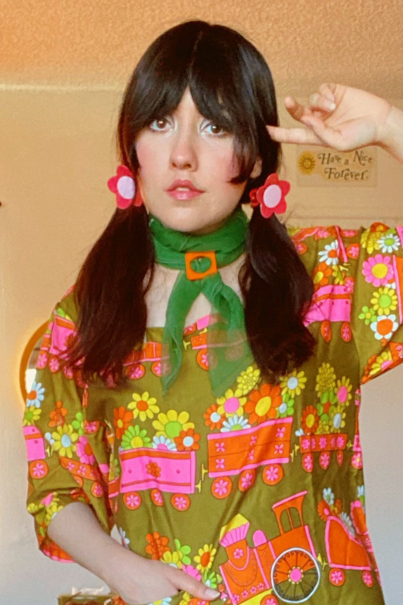 Square Scarf Slide in Orange