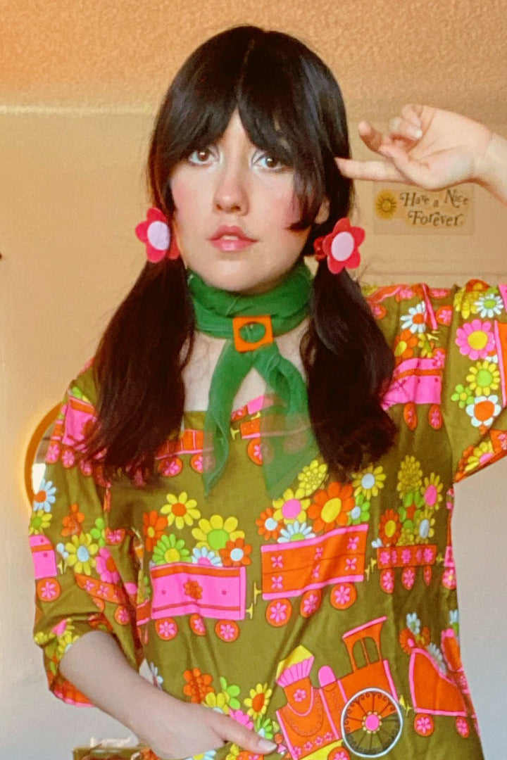 Square Scarf Slide in Orange