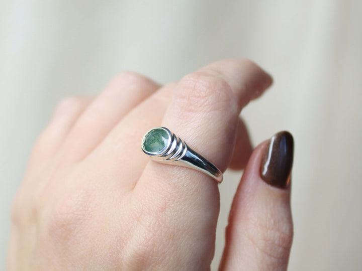 Pond Ring - Moss Agate