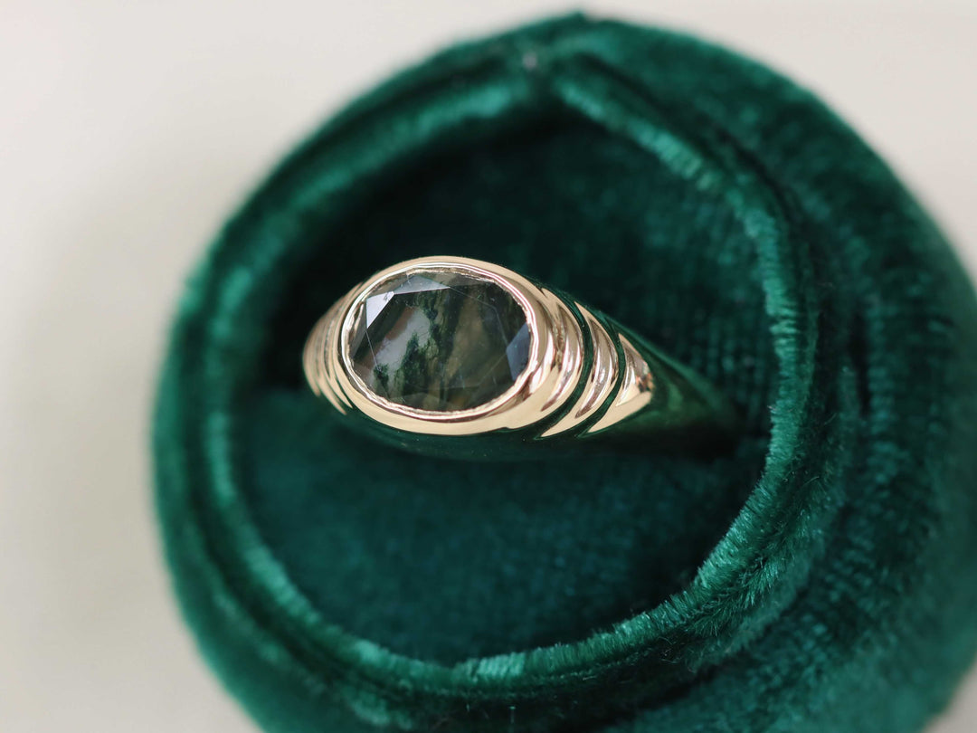 Pond Ring - Moss Agate