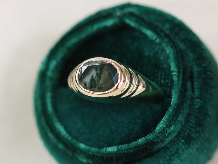 Pond Ring - Moss Agate