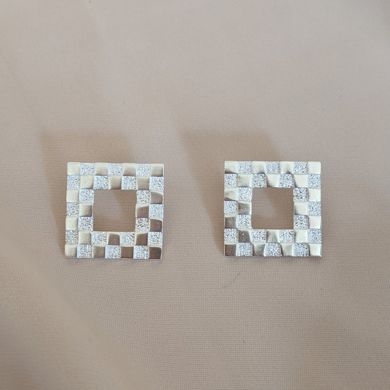 Square Checkerboard Earrings