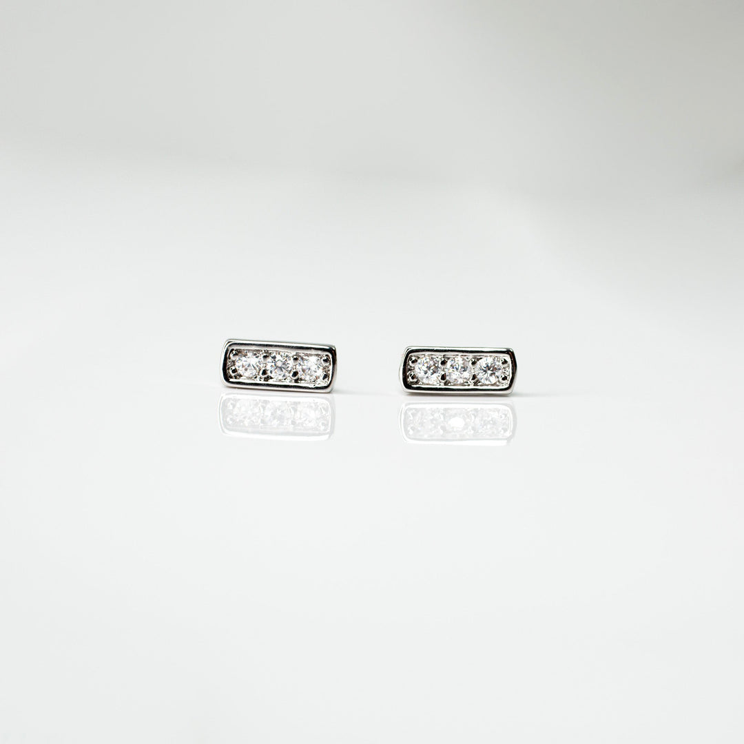 Pavé Bar Stud Earrings