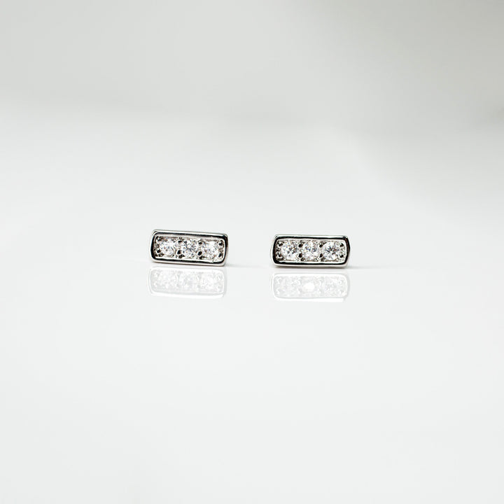 Pavé Bar Stud Earrings