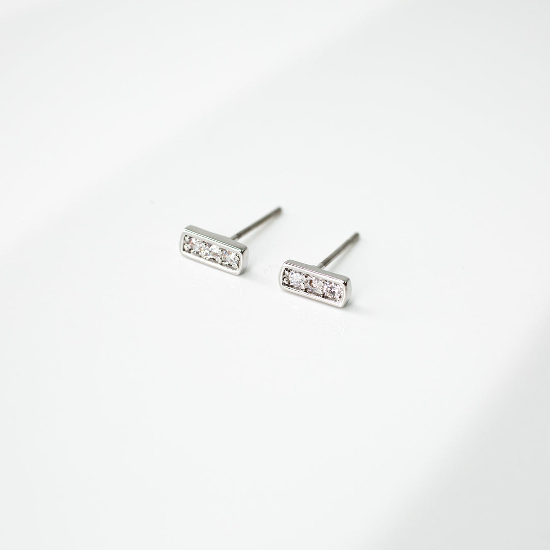 Pavé Bar Stud Earrings