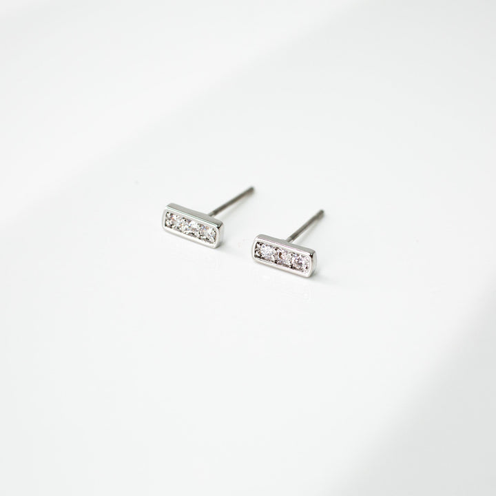 Pavé Bar Stud Earrings