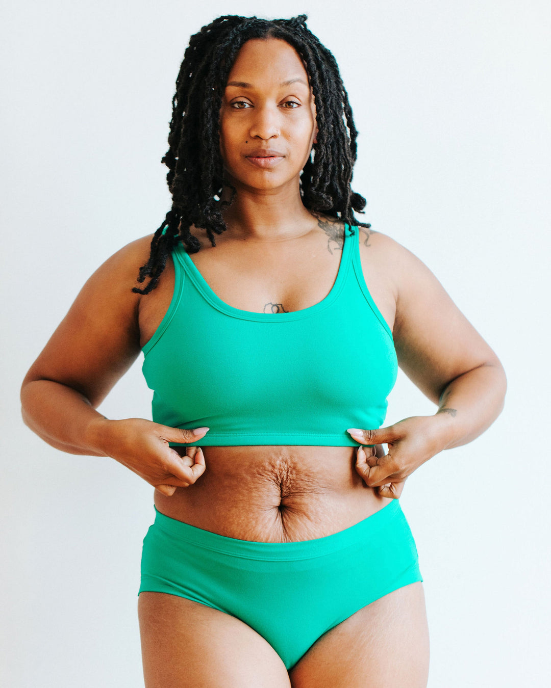 Longline Bra Peacock Green