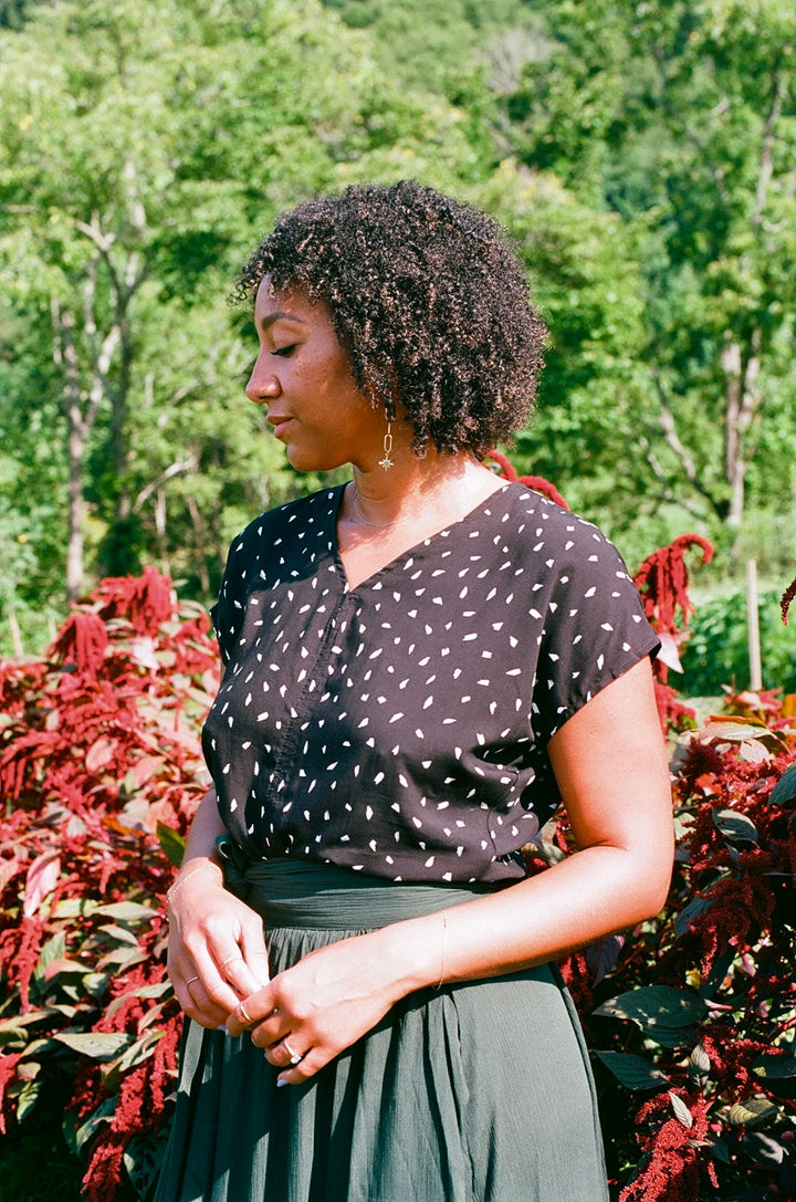 Dolman Top in Abstract Dot