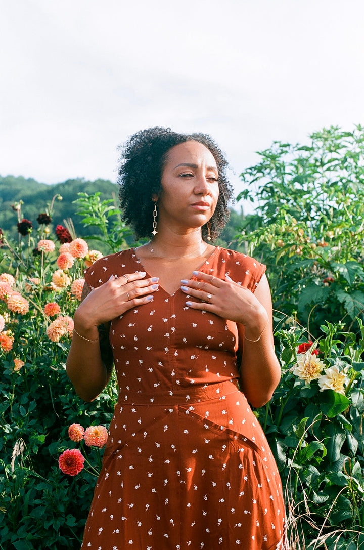 Xena Dress in Hazel Calico Flower