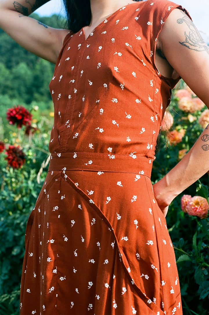 Xena Dress in Hazel Calico Flower