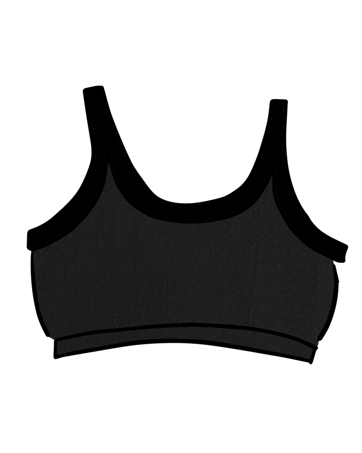 Longline Bra Plain Black