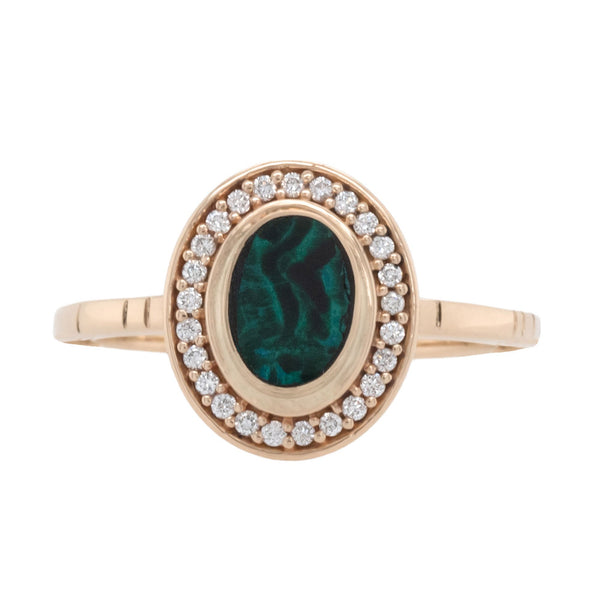 Malachite Halo Ring