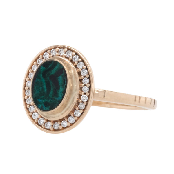 Malachite Halo Ring