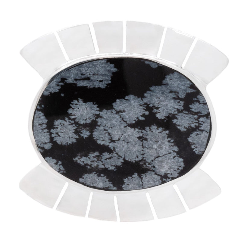 Snowflake Obsidian Wide Eye Ring