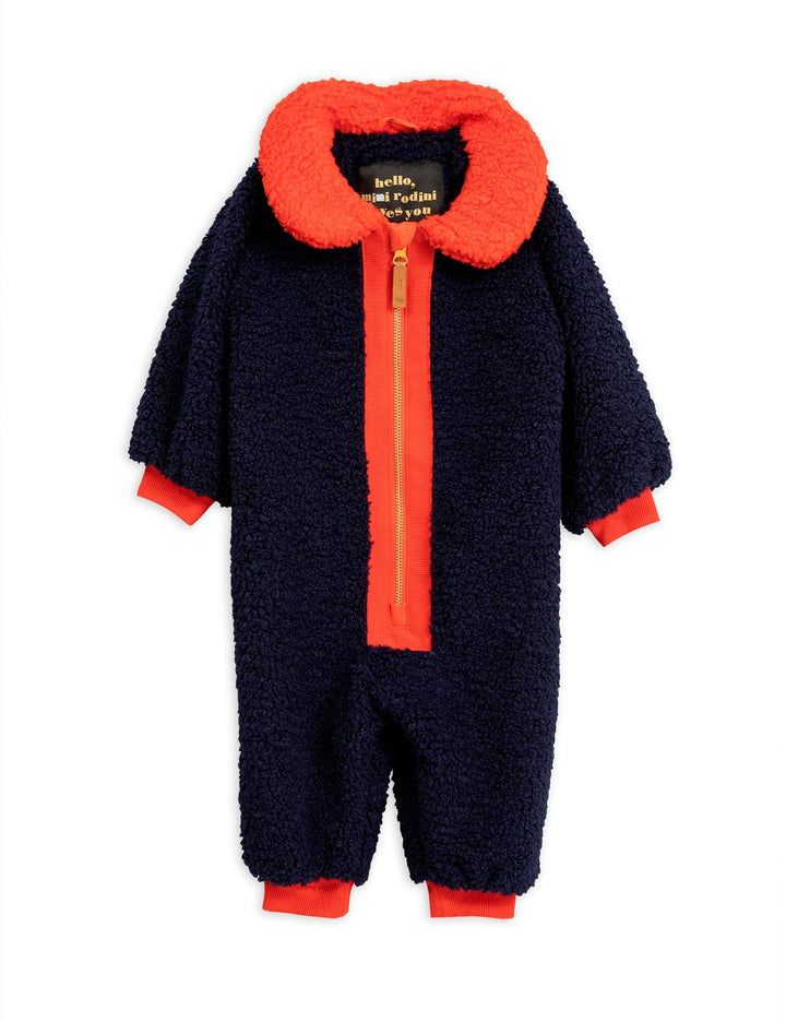 Faux Fur Baby Overall - Blue