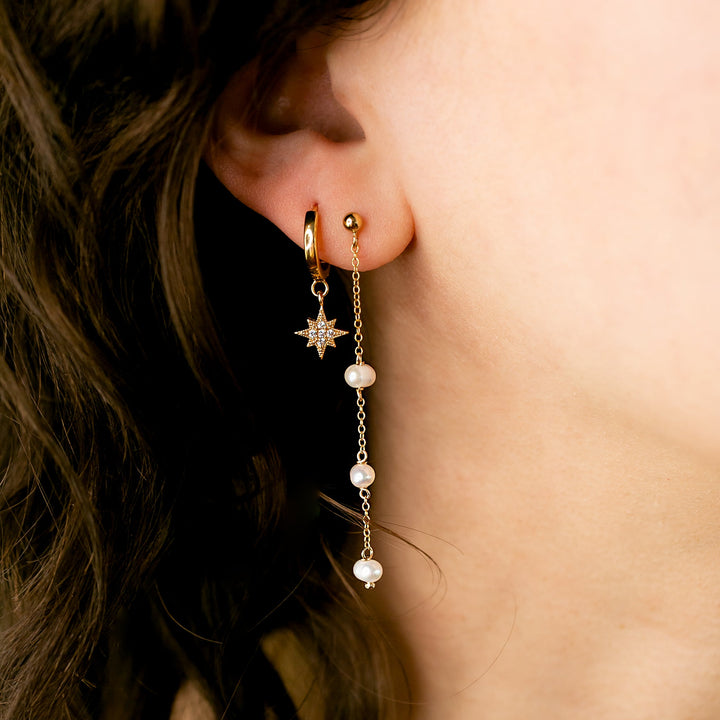 Naya Freshwater Pearl Chain Earrings