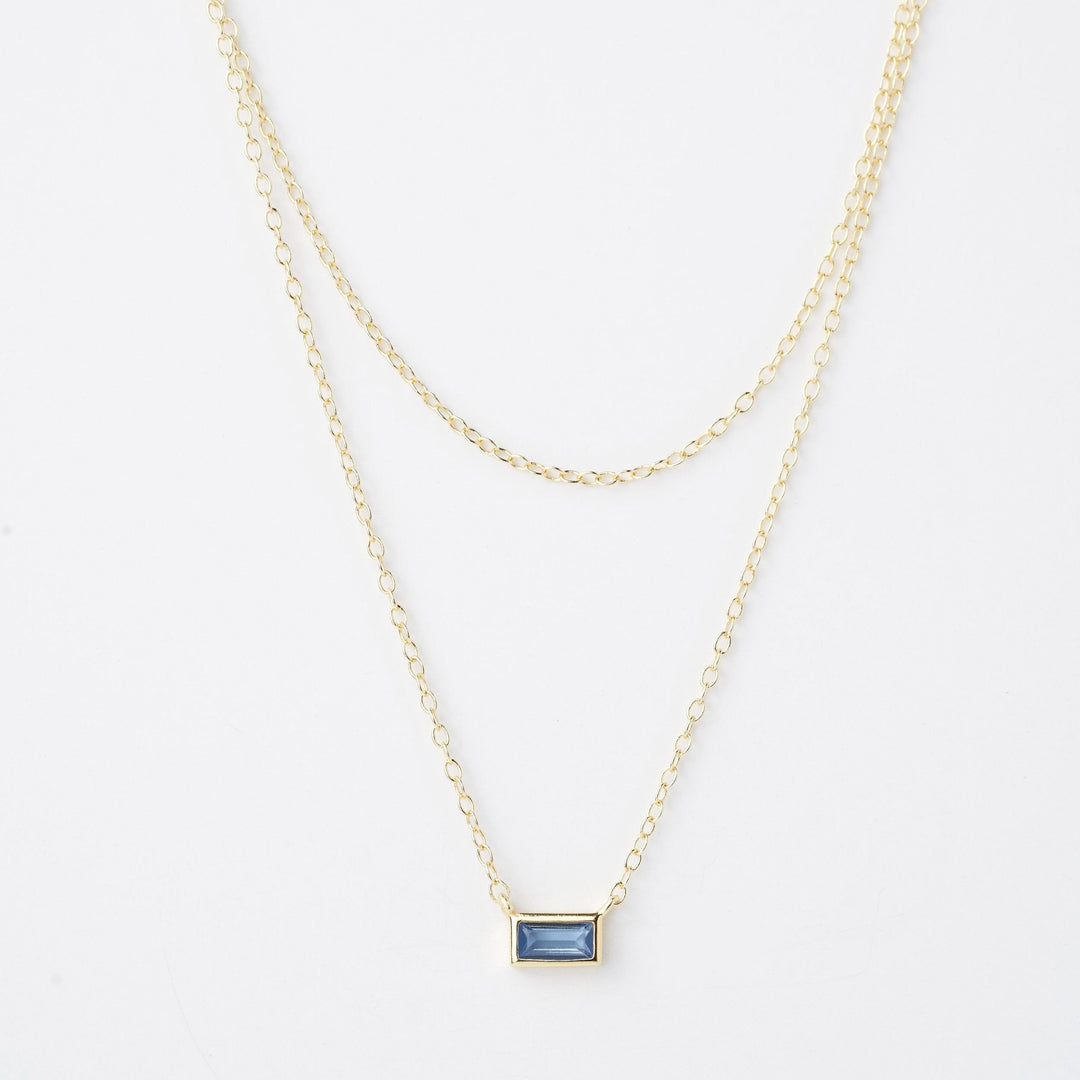 Misty Grey CZ Layered Chain Necklace