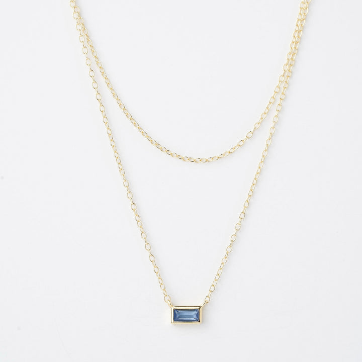 Misty Grey CZ Layered Chain Necklace