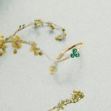 Triple Leaf Clover Emerald Ring