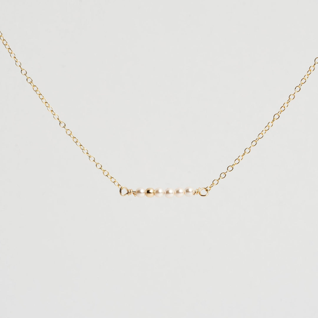 Pearl Bar Gold Bracelet