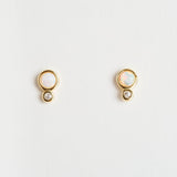 Double Circle Opal Stud Earrings