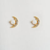 Moon Opal Stud Earrings