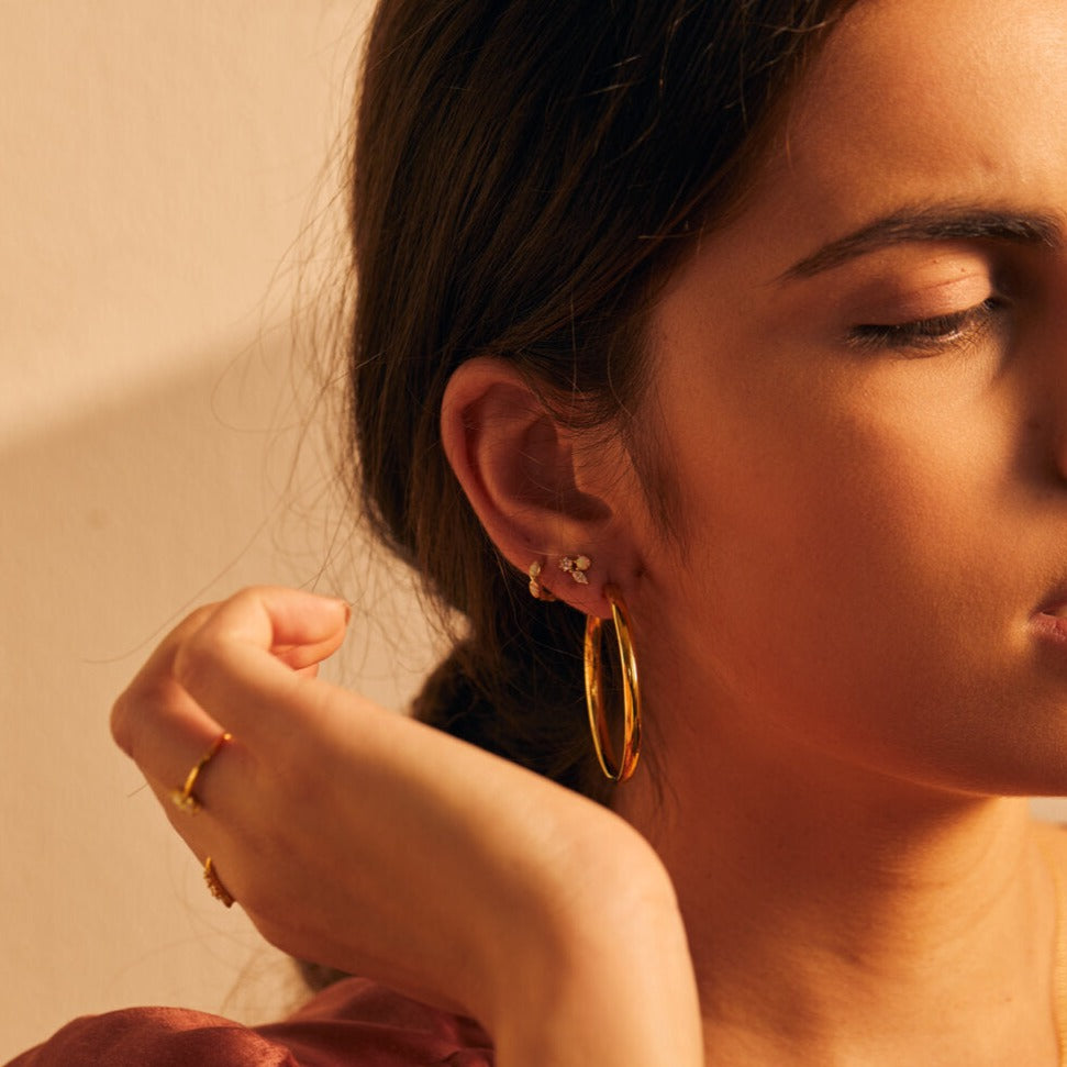 Trio Cluster Opal Stud Earrings