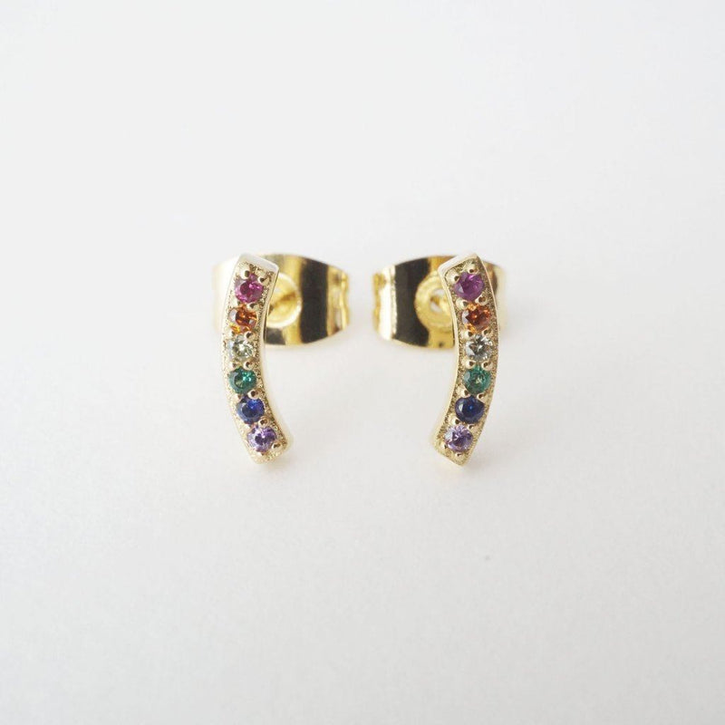 Rainbow Crystal Arc Earrings