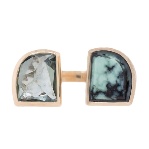 Peili Ring in Montana Sapphire & Variscite