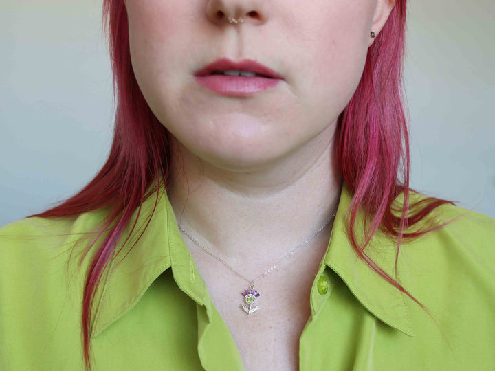 Scottish Thistle Pendant Necklace