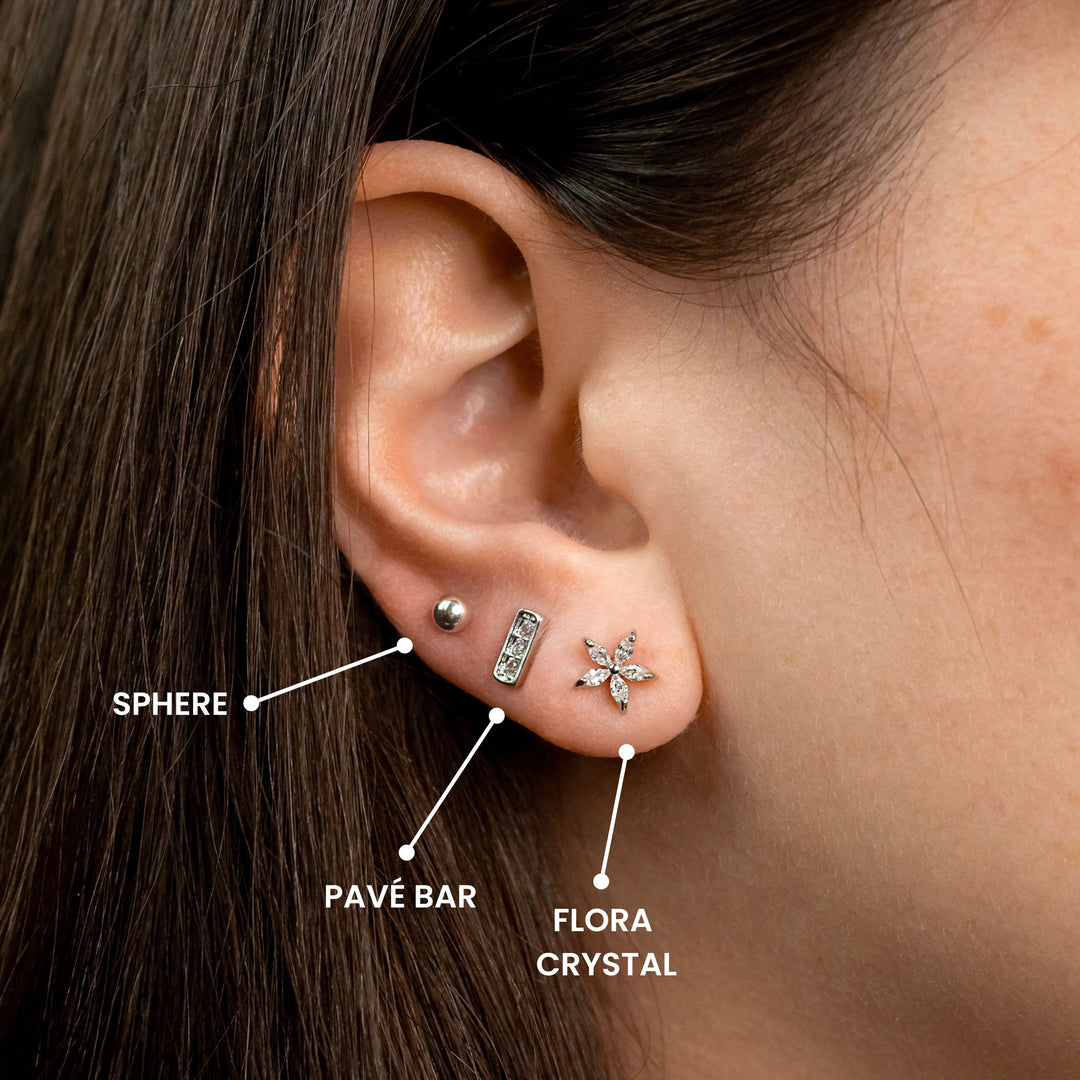 Pavé Bar Stud Earrings