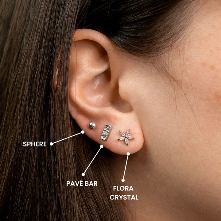 Pavé Bar Stud Earrings