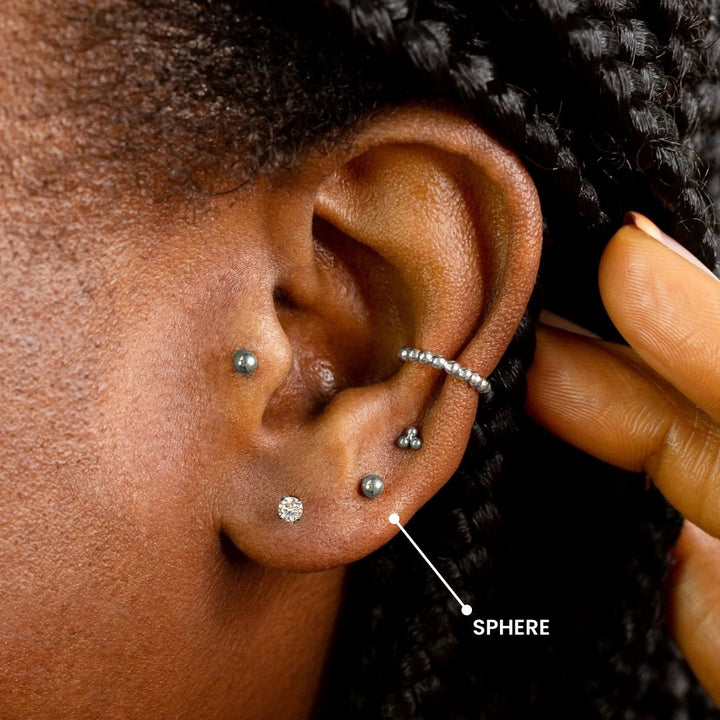 Sphere Flat Back Sleeper Earrings