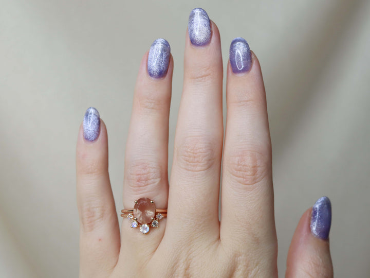 Sun and Moon Artemis Crown Ring Set - 10x8 Oval