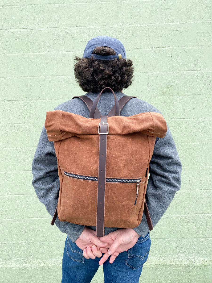 canvas leather roll top backpack Roll Top Backpack – Altar PDX