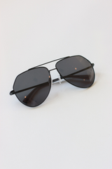 Harbor Black Aviator Sunglasses