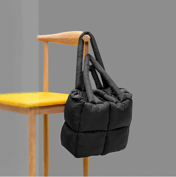 Space Cotton Puffer Bag - Black