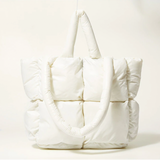 Space Cotton Puffer Bag - White