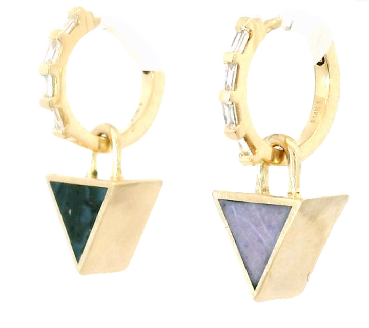 3-In-1 Reversible Giza Earrings - Burro Creek Jasper & Black Dinosaur Bone