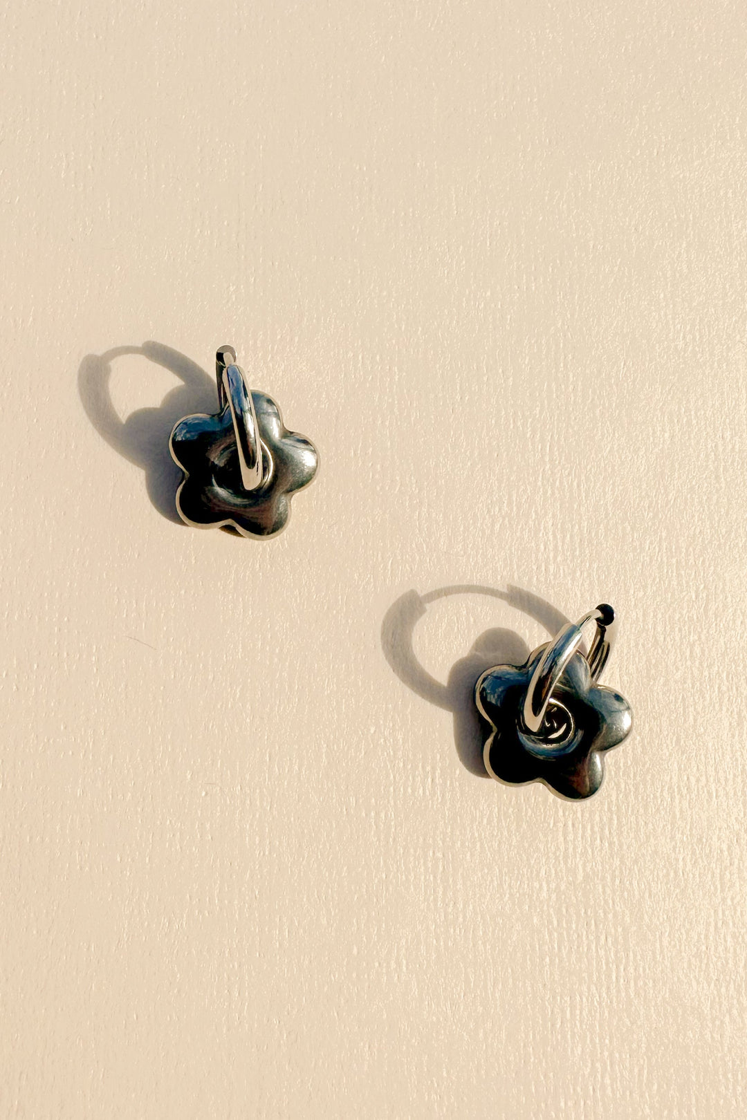 Silver Mini Hoop Earrings in Daisy